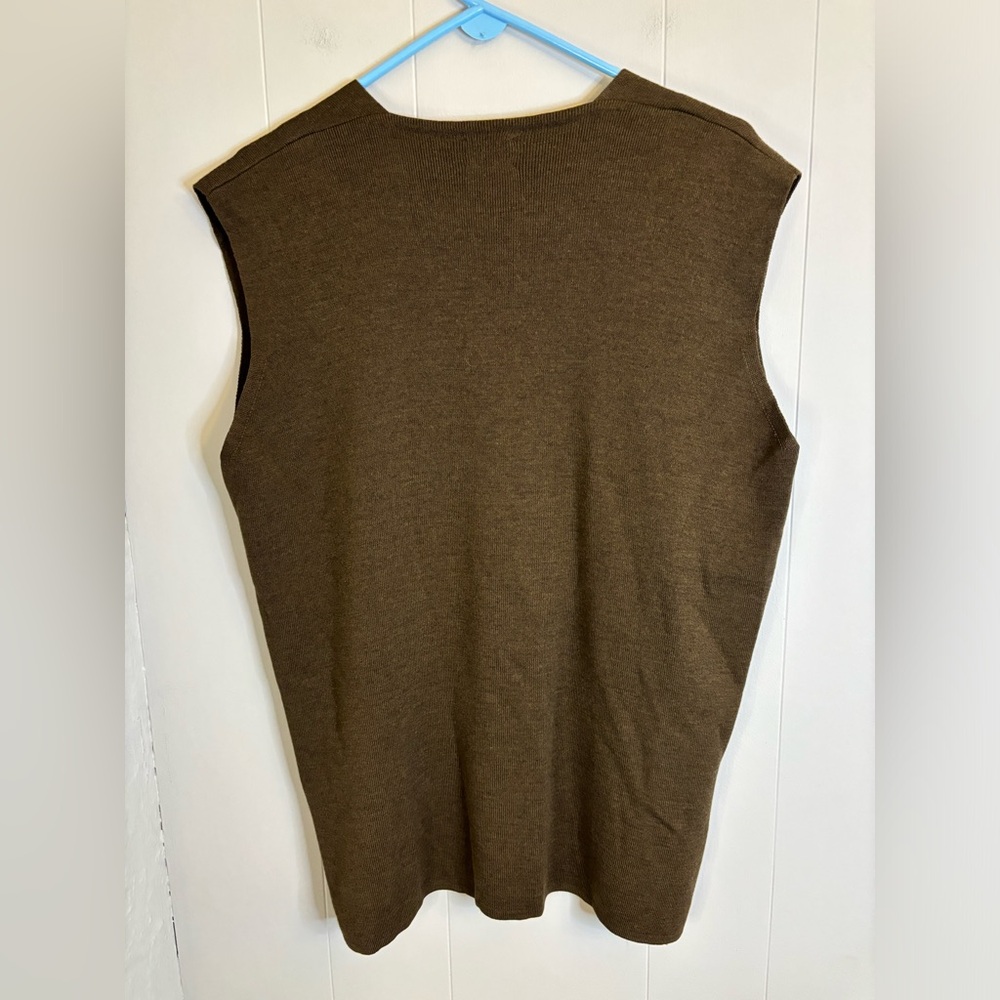 United Colors Of Benetton men’s olive wool vest size medium - Picture 6 of 8